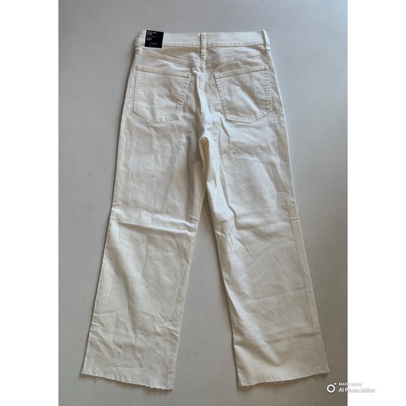 J Crew Factory Tall White Wide-Leg Cropped Jean in All Day Stretch Size 28T NWT - Picture 7 of 17